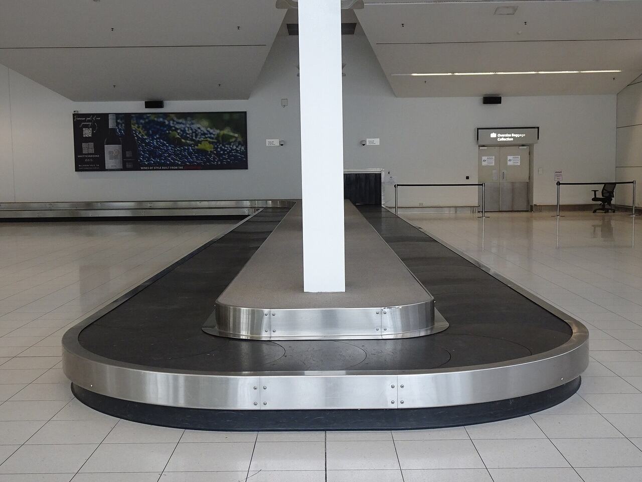 Empty baggage carousel airport