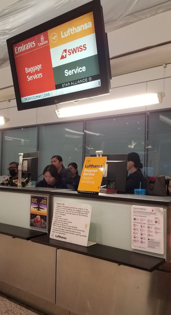 Baggage service office airport lost luggage