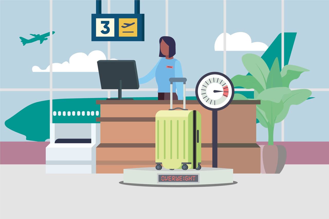 Luggage scale weighing suitcase airport