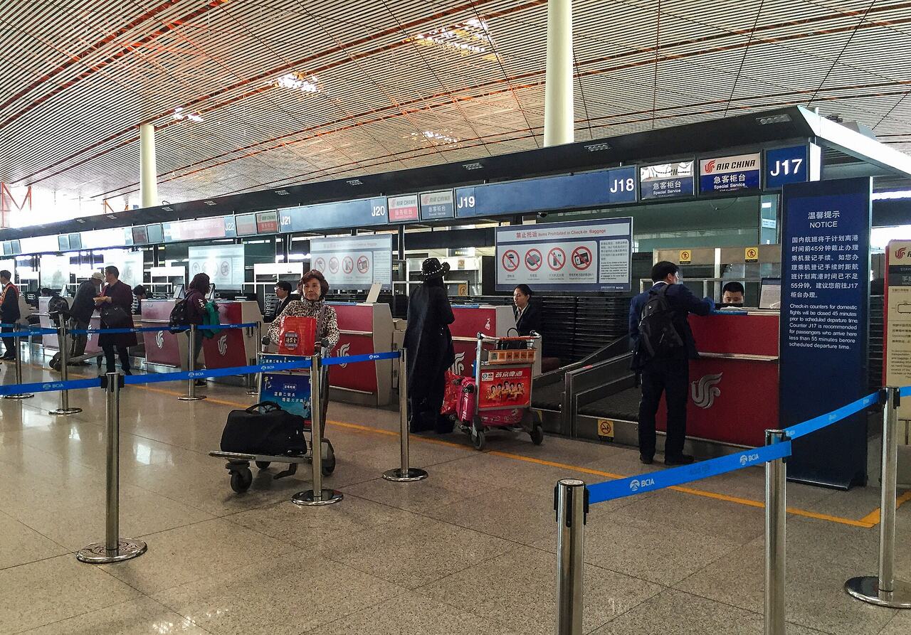 Airport check-in counter passengers