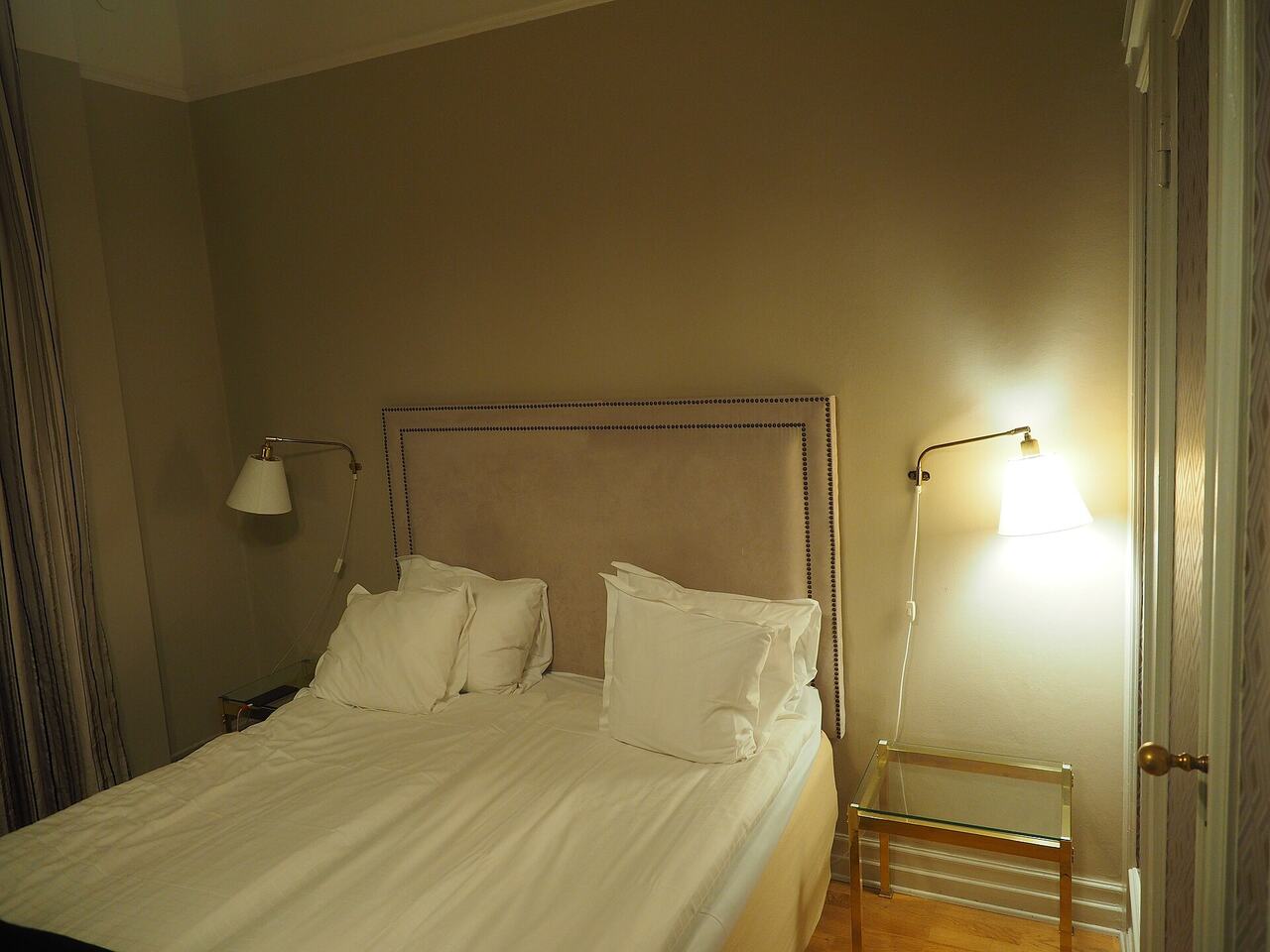Hotel room bed interior
