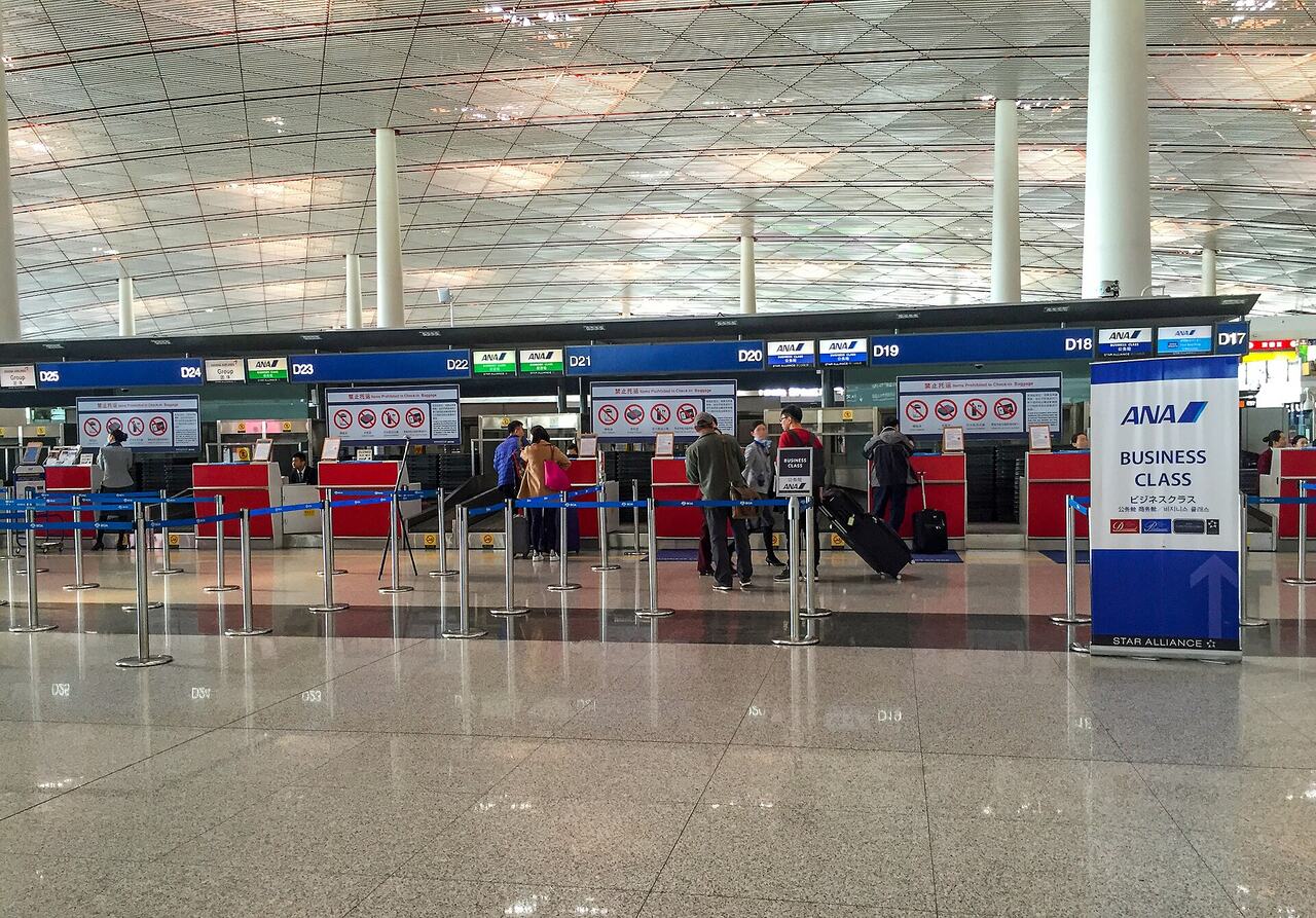 Airline transfer desk airport staff