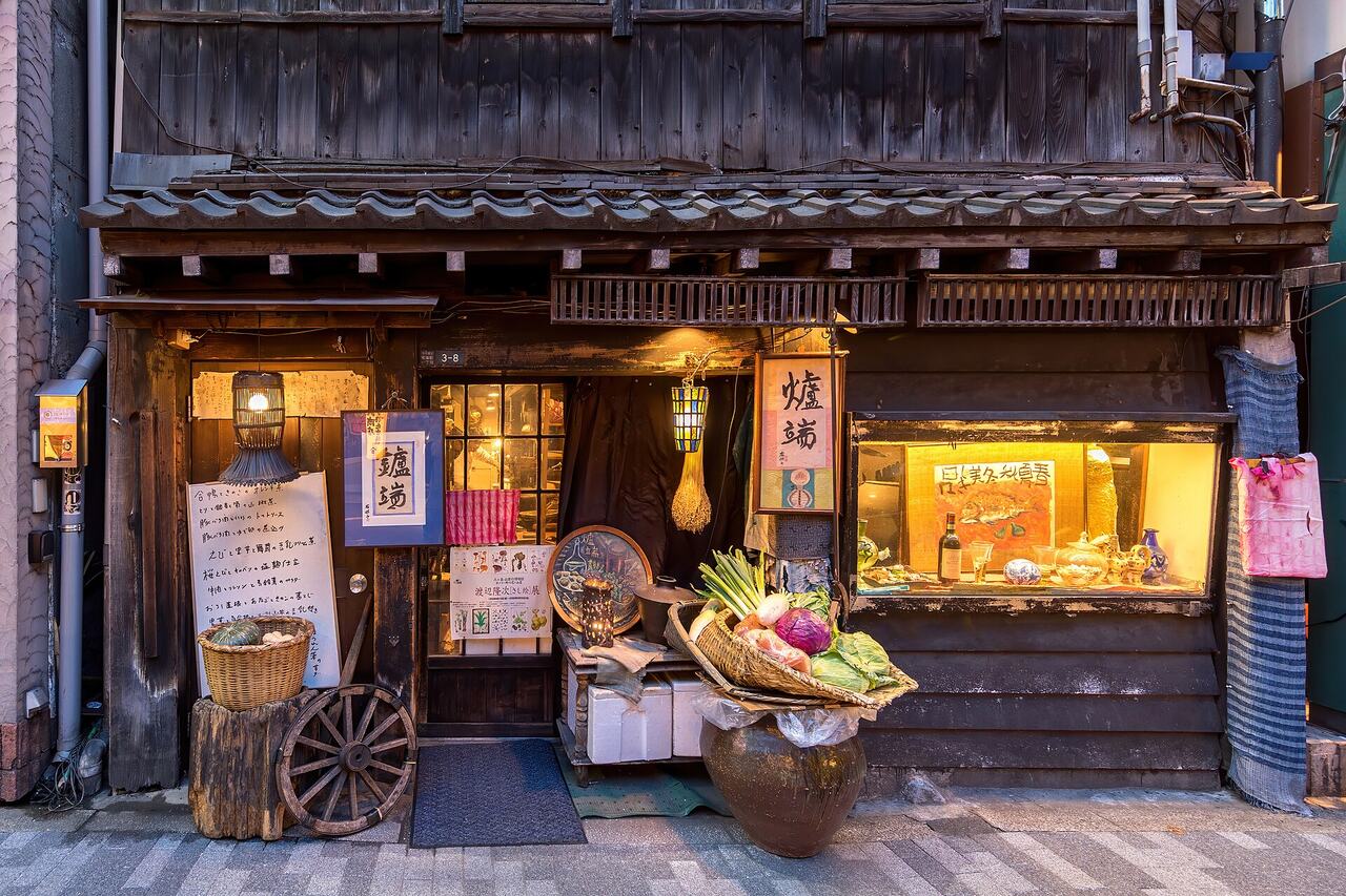 Tokyo street food alley evening