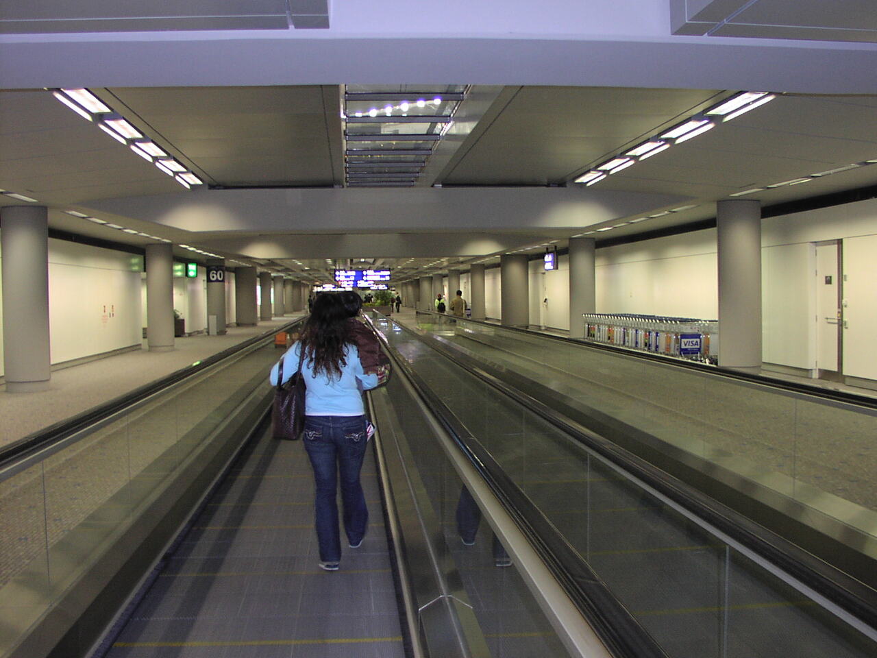 Airport moving walkway corridor