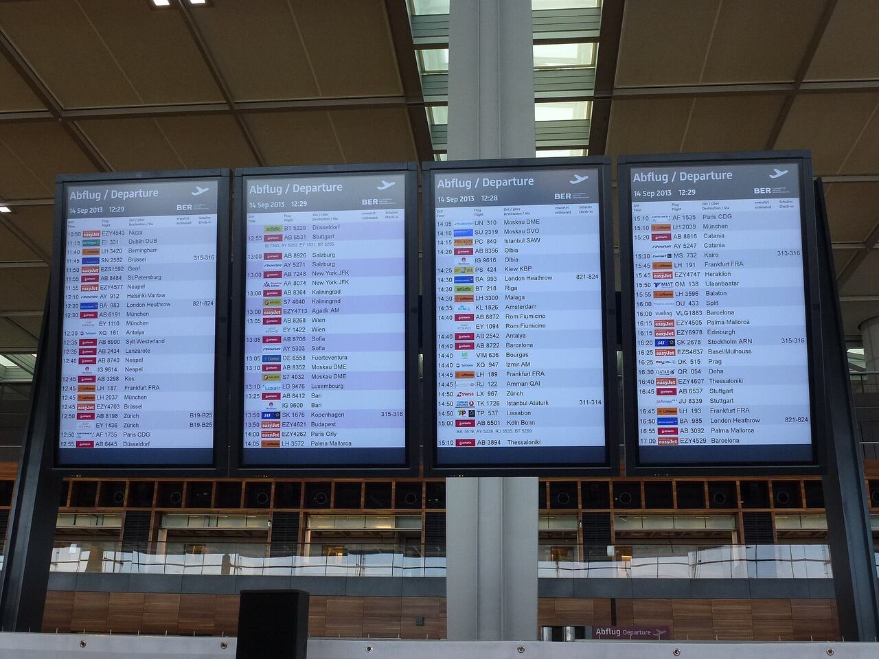 Airport terminal map information screen